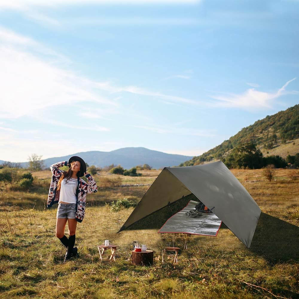 Gecamp Camping Tent Tarp,Hammock Rain Fly Tarp,10X10FT/10X15FT Waterproof Tarp Backpacking,Multifunctional Tarp Tent Footprint for Camping,Lightweight Emergency Shelter Tarp(10×10FT Coffee) : Sports & Outdoors