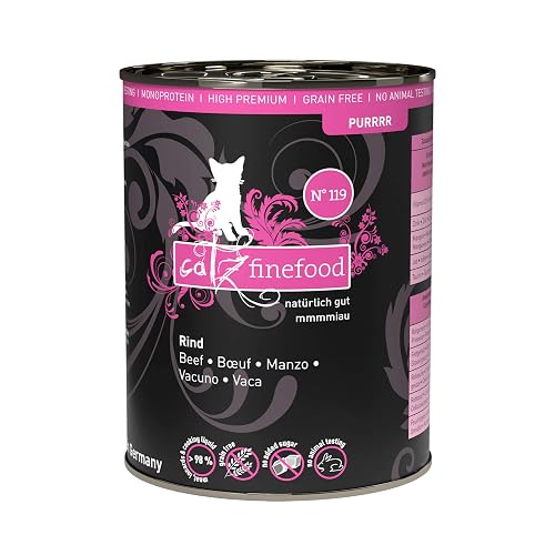 catz finefood Purrrr Comida para Gatos monoproteína húmeda N° 119, para Gatos sensibles a la nutrición