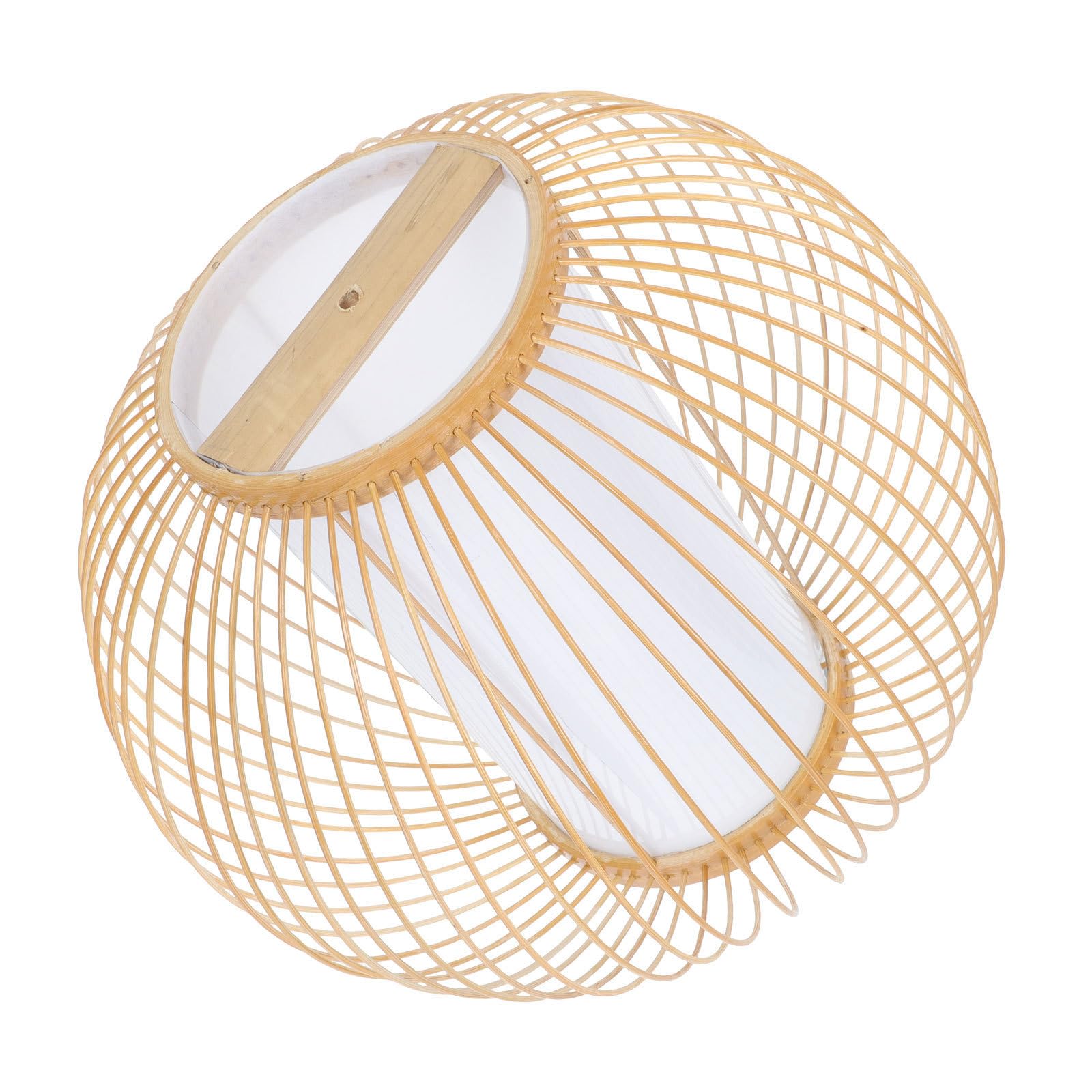 Paralume a Sospensione Intrecciato in Bambù Stile Cinese per Lampadario | Colore Kaki, Copertura Decorativa per Soffitto, Adatto a Varie Lampade, per Casa e Ristorazione