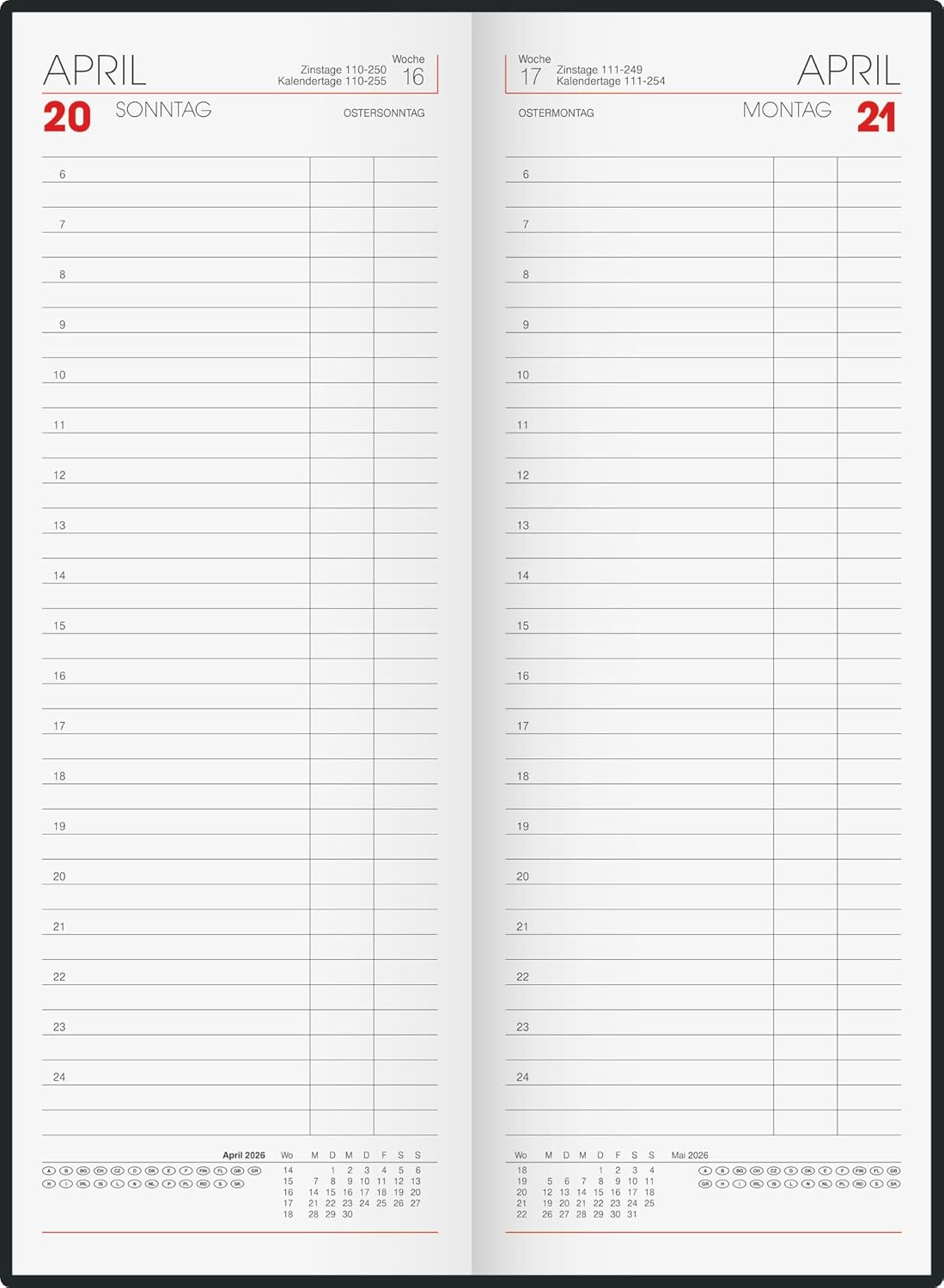 BRUNNEN Notebook, model 785 2026, 108 x 297 mm, paper, green