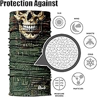 Vista 19 de Obacle - Tapabocas con cuello polar y de estilo de pañuelo contra el polvo y el sol para hombre y mujer