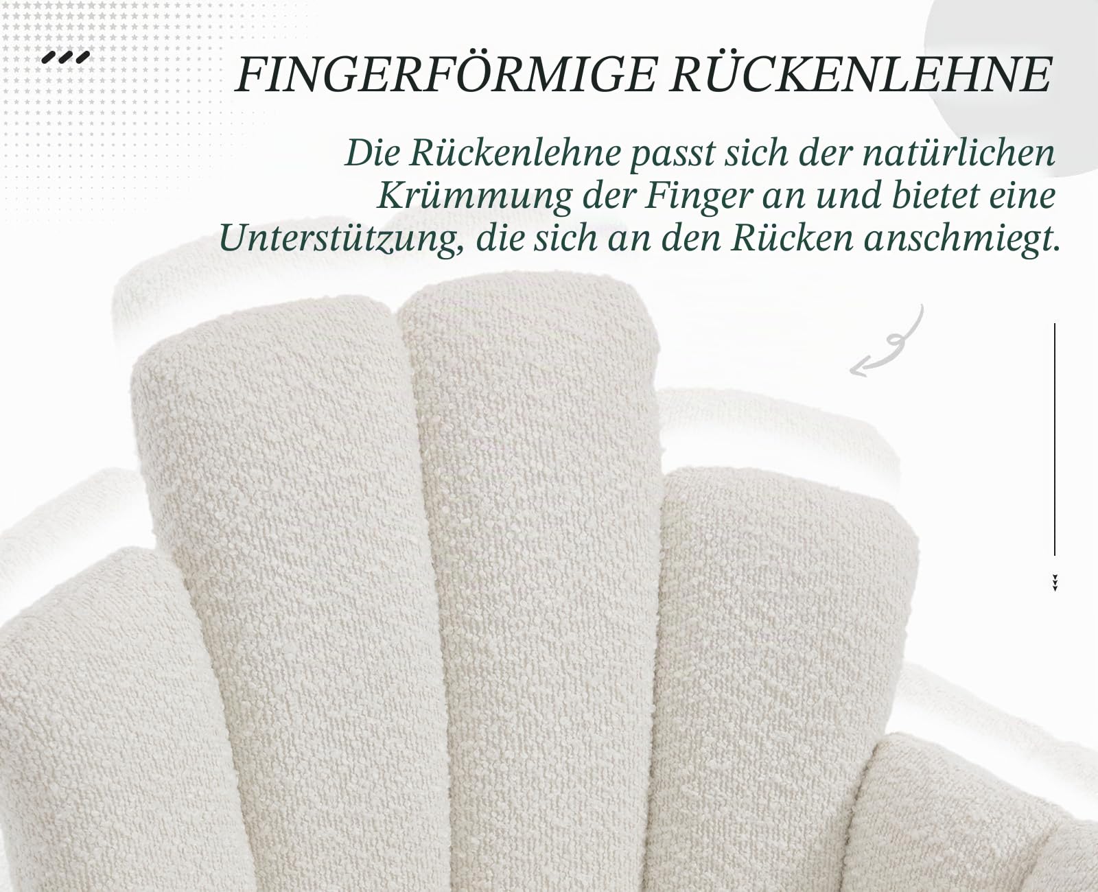 chairus Esszimmerstühle 2er Set Kunstfell gepolsterter Armlehnensessel Weiß