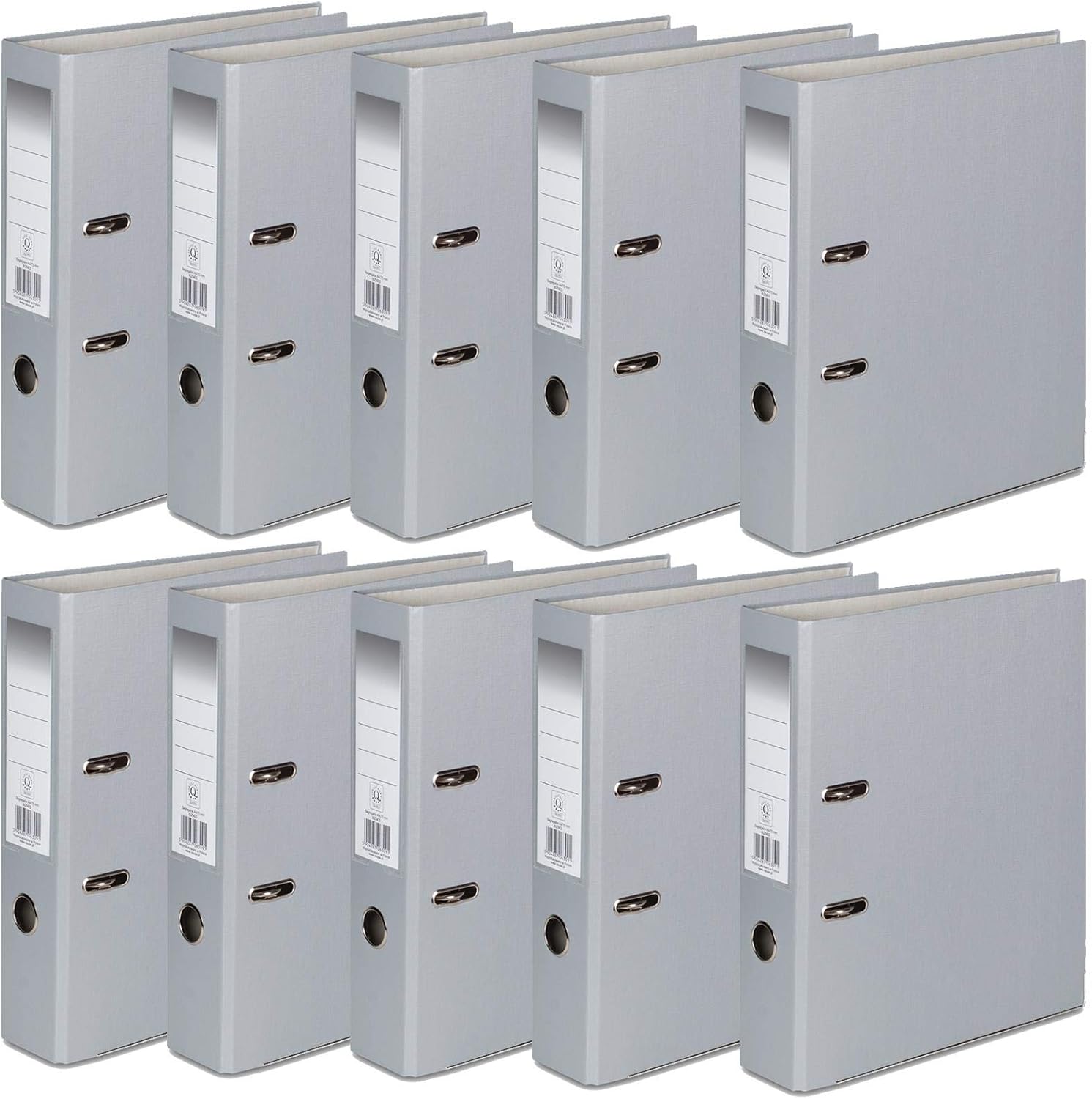 OFFICE CENTRE 10 x Grey A4 75mm Strong Premium Business Lever Arch