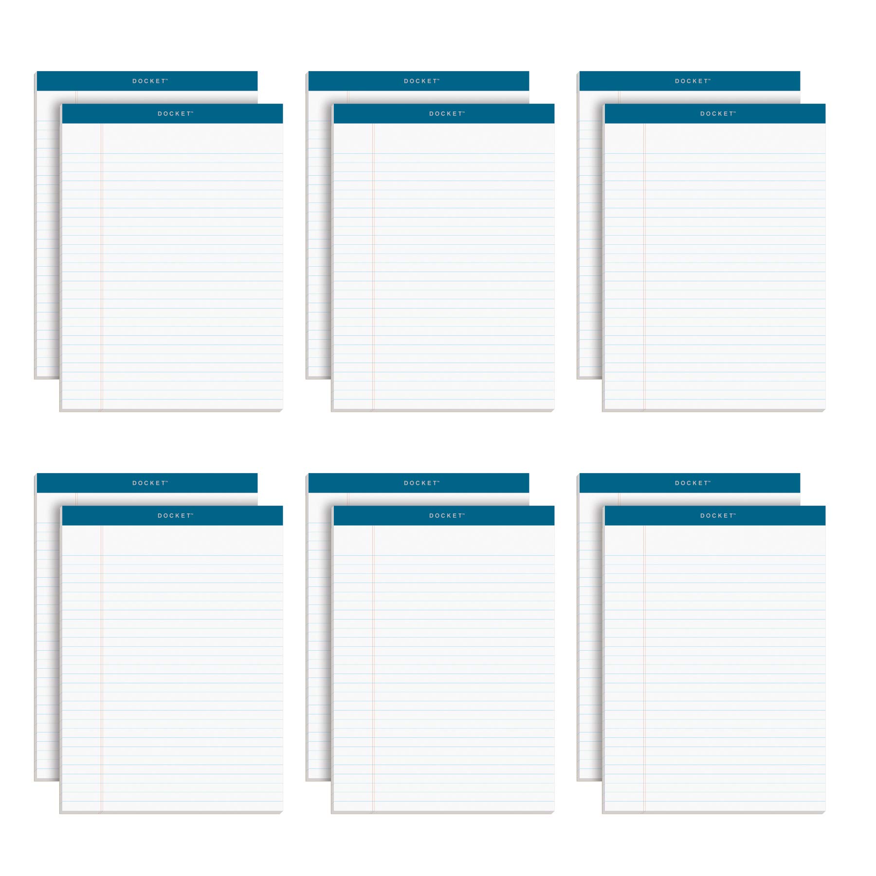TOPS Docket Writing Pads, 21.6 cm x 11-3/10.2 cm, Legal Rule, White Paper, 50 Sheets, 12 Pack (63410)