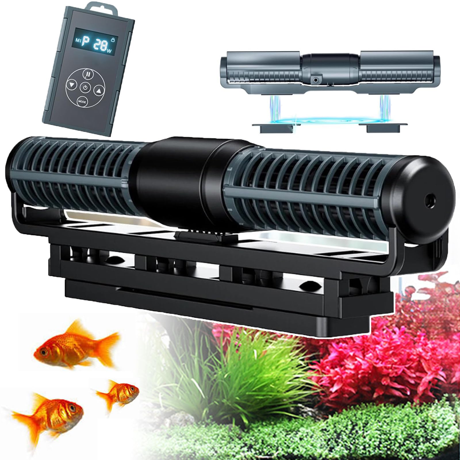 Aquarium Wave Maker, pompa cyrkulacyjna wody z przepływem krzyżowym, z mocną podstawą magnetyczną, do akwarium o długości 0,8-1,8 m (120)
