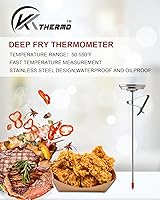 Vista 2 de KT THERMO Termómetro de caramelo/freír profundo con lectura instantánea, termómetro de aceite, termómetro de carne con pincho de acero inoxidable