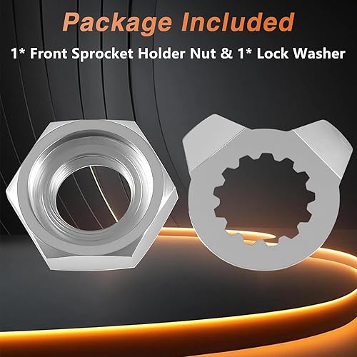 Miniatura 6 de Soporte de piñón delantero, tuerca de bloqueo y arandela de pernos compatible con Yamaha Raptor 660R YFM660R 2001 2002 2003 2004 2005 Reemplazo#