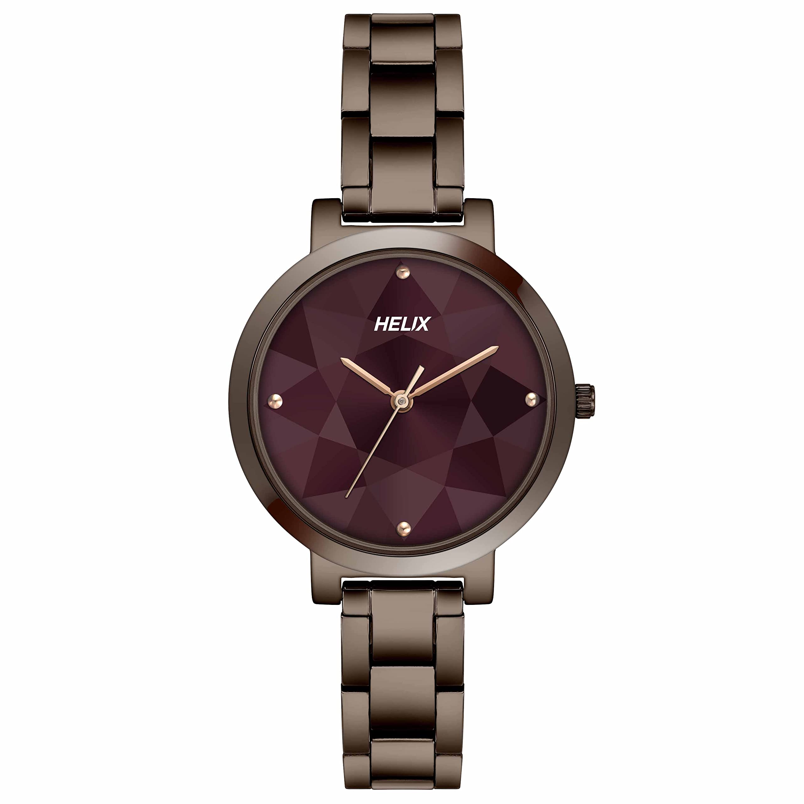 Helix by Timex Brown Round Analog Watches for Women | Quartz Movement Stainless Steel Bracelet Ladies Watches | Upto 30 m Water Resistance with Foldover Clasp Closure | Gift for Women TW041HL26 (B0C33WP8K9) Amazon Price History, Amazon Price Tracker