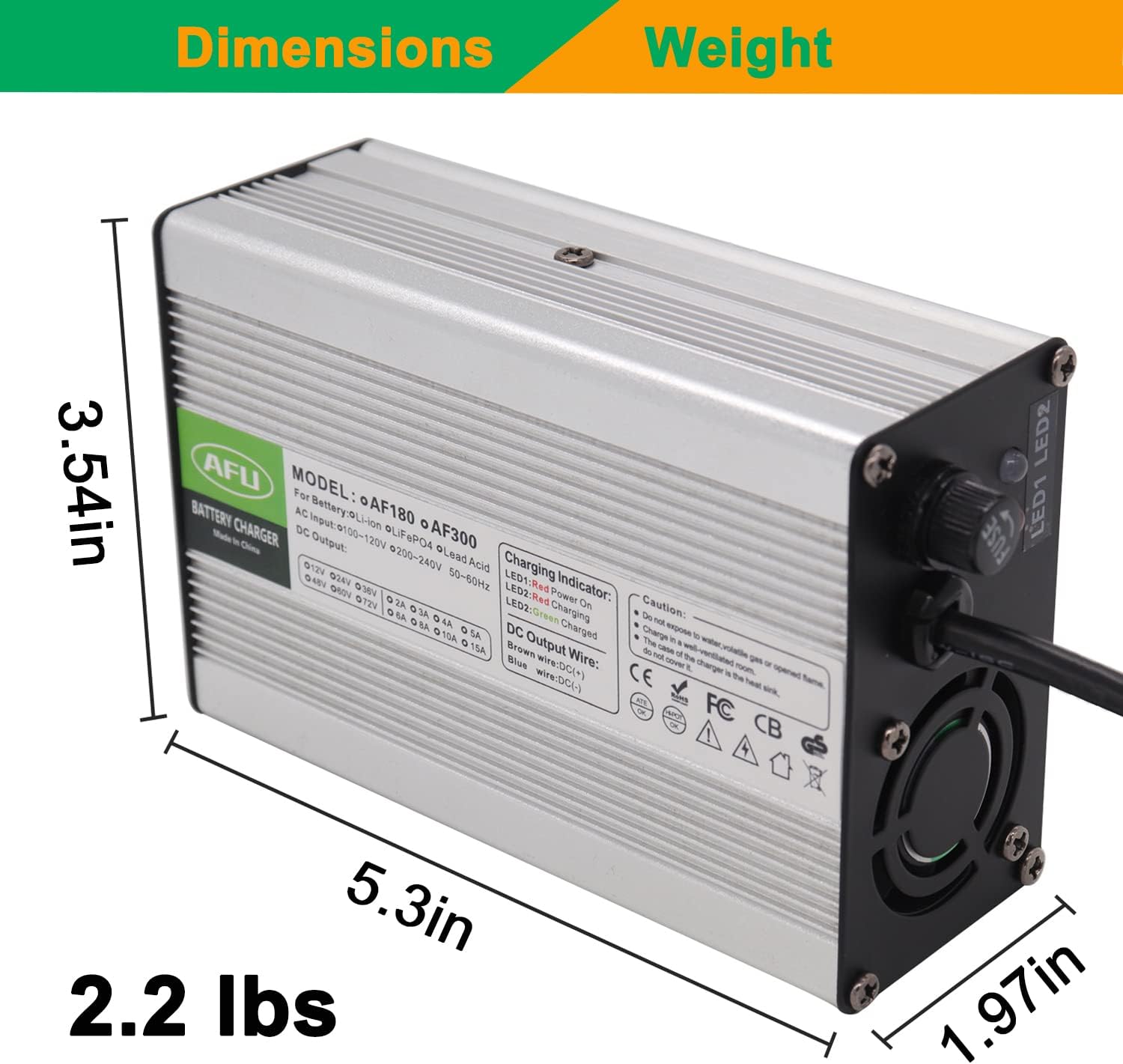 42V 6A Lithium Battery Charger for 10S 36V Lithium Battery Smart Battery Charger with 3pin XLR Plug