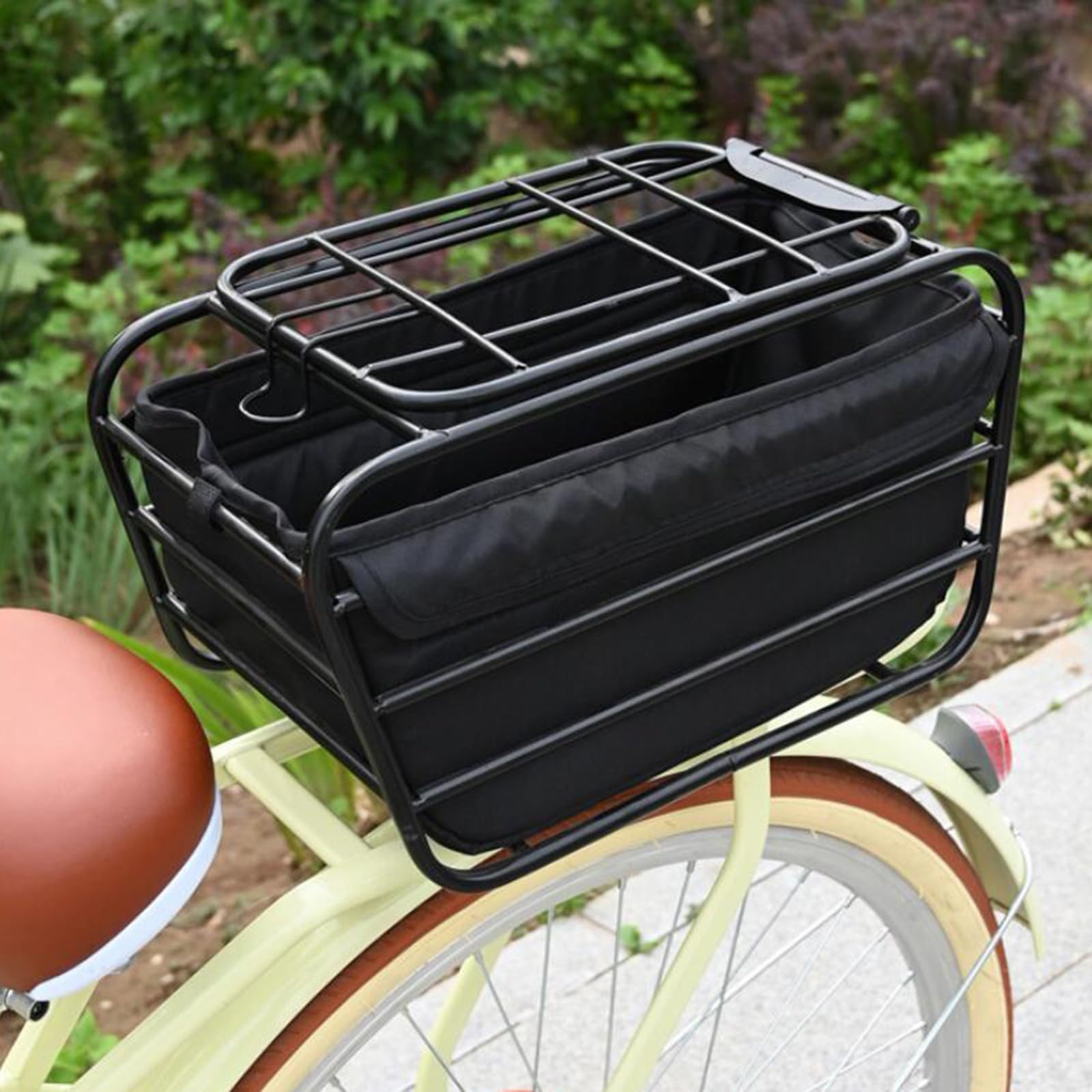 Homyl Panier de Vélo Arrière, Panier Vélo avec Doublure, Facile à Installer pour Vélo, Vélo électrique, pour Le Camping, Les et La Randonnée