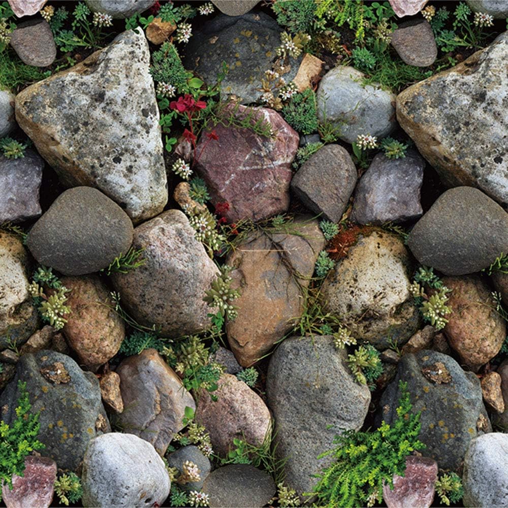 MyFun 11 Yards Realistic Flower Rock Stone Wallpaper Self Adhesive,Natual Colorful Stone Peel and Stick Wall Decor 32.8 Ft X 17.9 inch