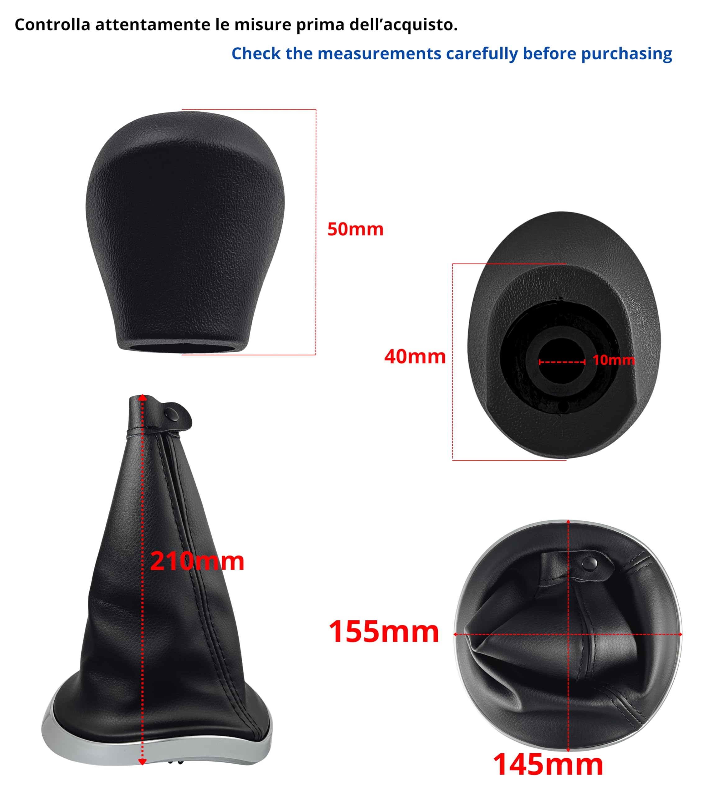 Pomelli Cambio Sparco Per Leva 1neiSmartech Pomello Cuffia Per Leva Cambio Manuale 5 Marce E Retromarcia, Compatibile Con Chevrolet Spark M300 2011-2016, Trasmissione A 5 Marce Sparco Accessori Auto