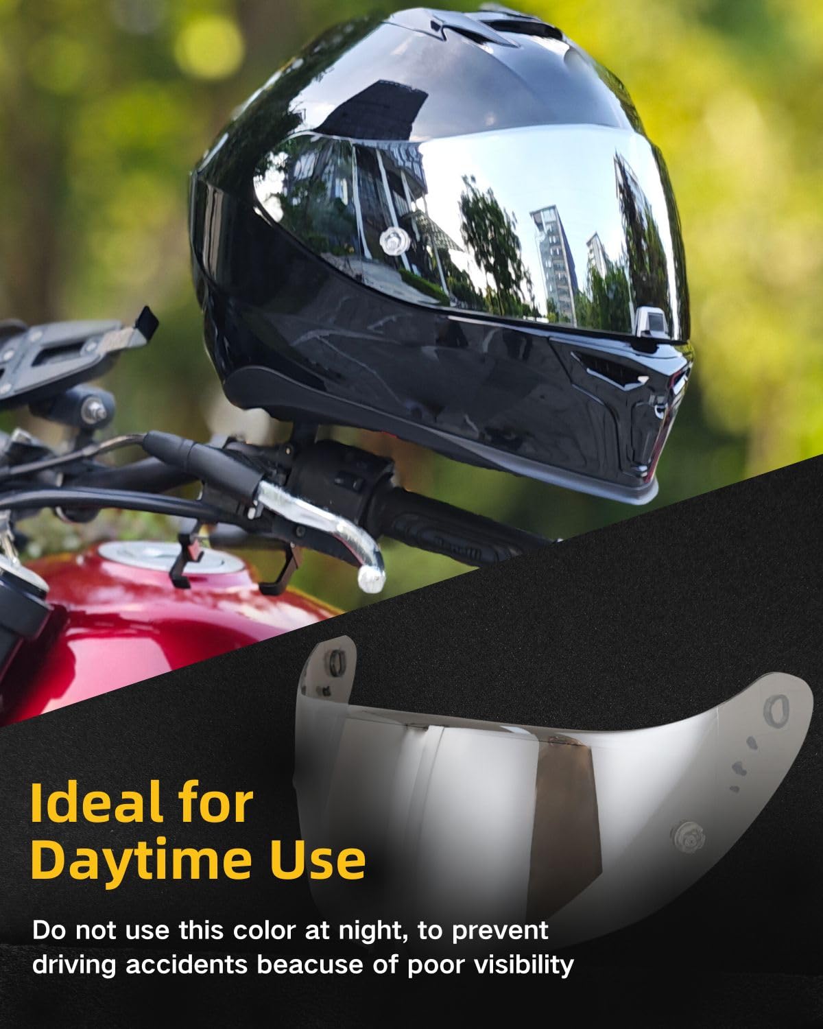 Soman T520 Tinted Visor Replacements, R1 Face Shiled Replacements Compatible with T520 ST1400 R1 UV Protection Windproof (Silver)