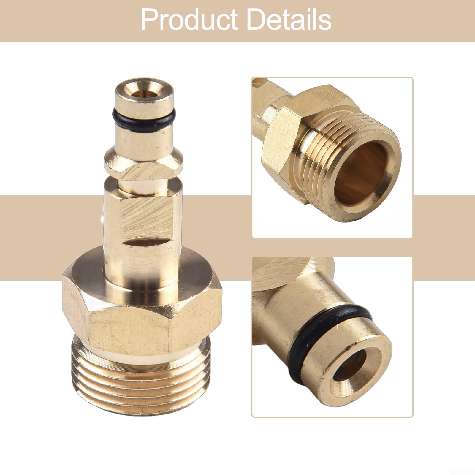 Adaptateur M22 Doré Pour Nettoyeur Haute Pression | Raccord Rapide Laiton Pour Kärcher, Nilfisk, Bosch