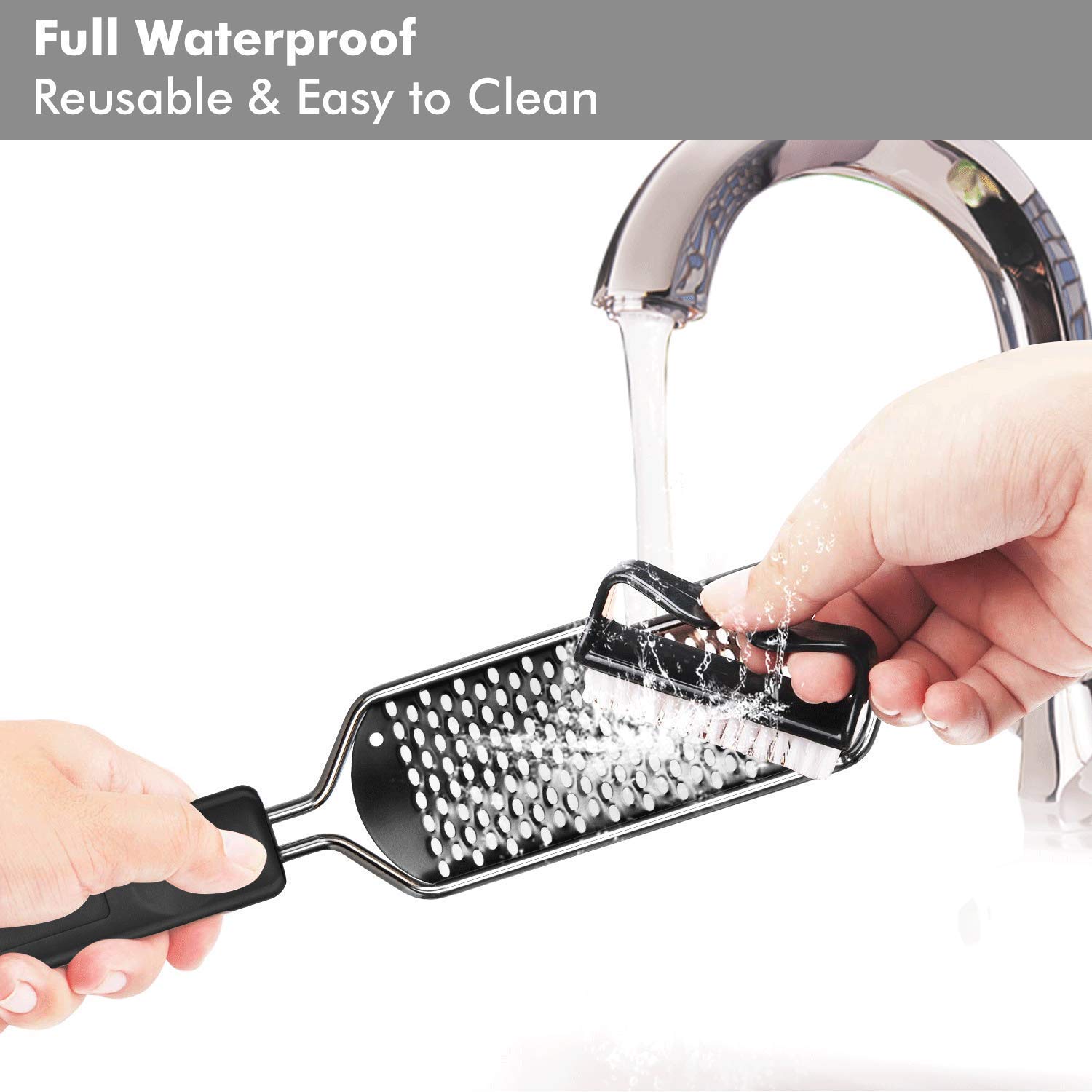 ZORBES Stainless Steel Rasp Callus Filer Blade Foot Care Foot Scraper, Easy Use and Clean, Callus File for Wet and Dry Feet (Pack of 1, Black) 3