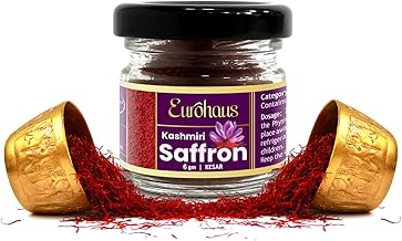 Eurohaus 6 Gram Pure Kashmiri Kesar Saffron - Grade A+++ Kesar for Cooking, Pooja & Skincare | Rich Aroma & Long Threads