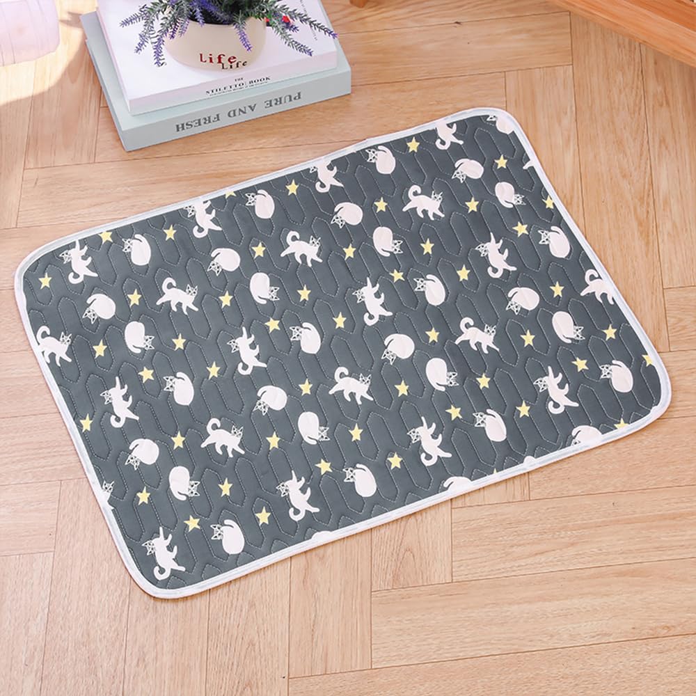 Pet Cooling Mat for Cats - 2026 New Soft Large Cool Pad, Non-Slip Mesh Bottom, Self Ice-Silk Polyester, Waterproof, Easy Clean, for Dog Crate, Car, Outdoor (Gray 02,XXL-90 * 70cm)
