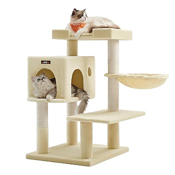 大型猫用キャットタワー - 多頭飼いにピッタリ、巨大ハウスハンモック Amazon | FEANDREA キャットタワー据え置き 多頭飼い 大型猫用