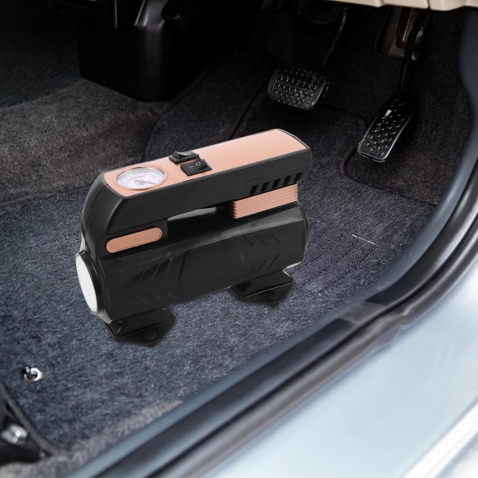 Compressore Portatile 12v per Auto e Moto, Gonfiaggio Automatico Abs