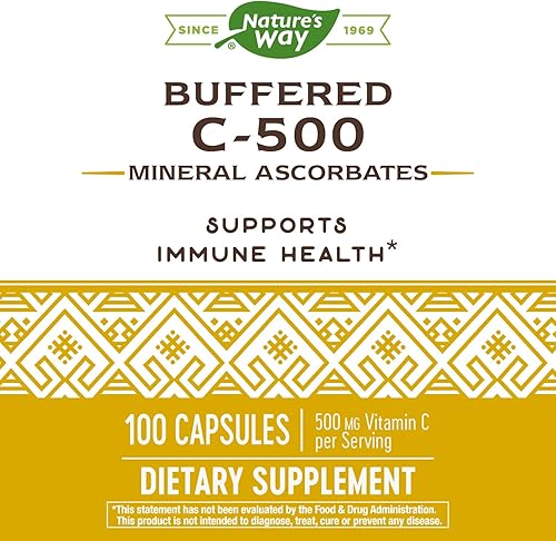 Miniatura 5 de Nature's Way Ascorbatto mineral C-500 tamponado 500 mg de vitamina C por porción 250 cápsulas