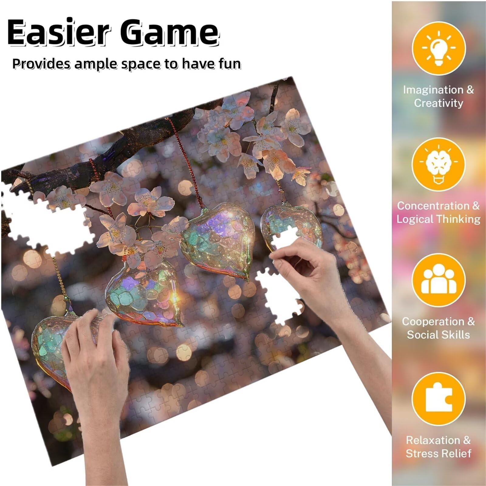 Jigsaw Puzzle, 1000 Pezzi Puzzle Classici, Amore Puzzle Rilassamento Intelligence, Mpossibile Difficile Puzzles impegnativo per adulti Puzzles per Gioco Familiare, Regalo per Amore Amico Vetro K0F-167