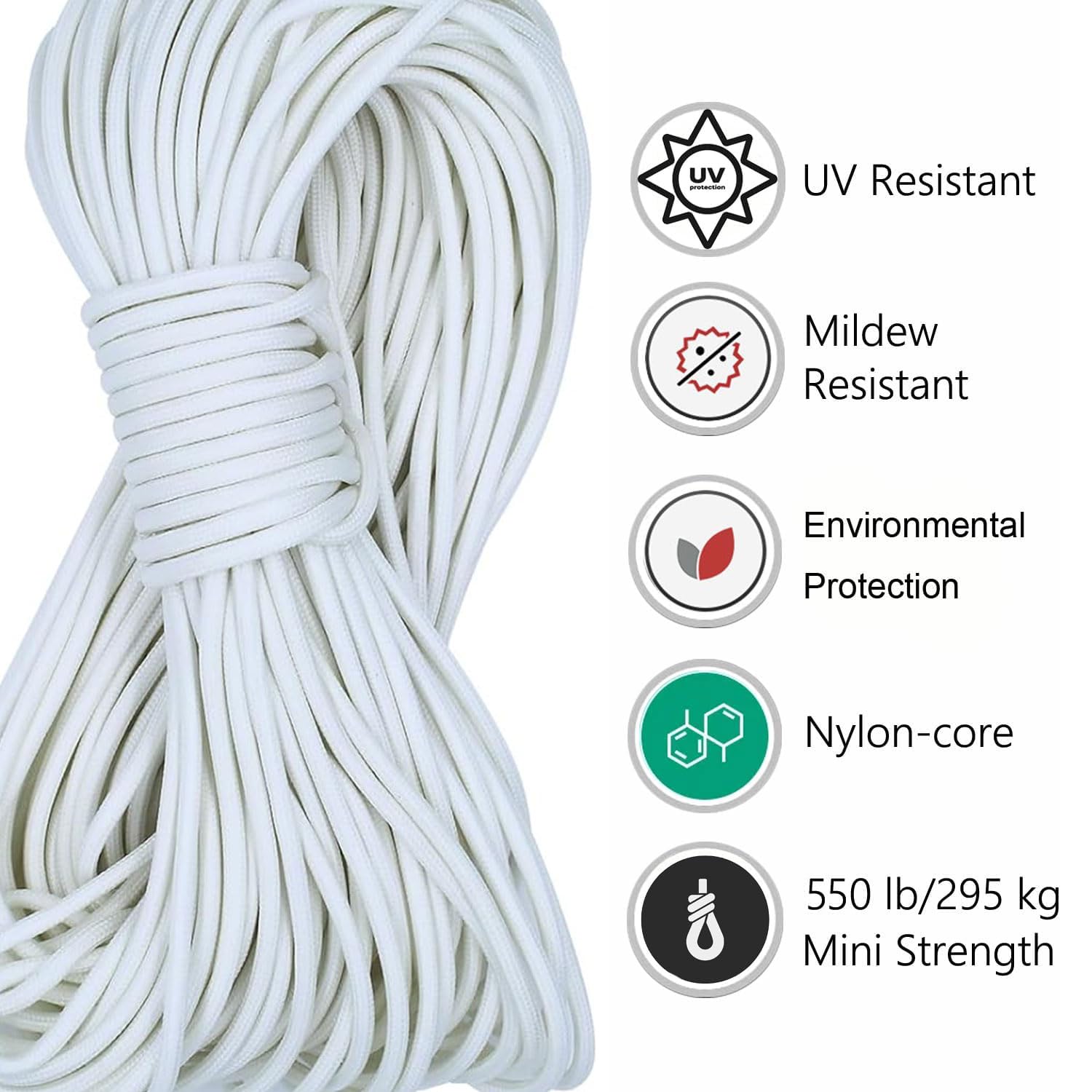 Fluorescencyjna linka paracord, świecąca nylonowa linka Paracord 4 mm z 9 rdzeniami Paracord Parachute Cord linka spadochronowa - długość całkowita 30 metrów - maks. 250 kg