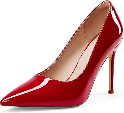Elisabet Tang Womens High Heels Pumps Closed Pointed Toe Stiletto 4inch Heels Classic Office Special Dressy Wedding Pump Shoes
