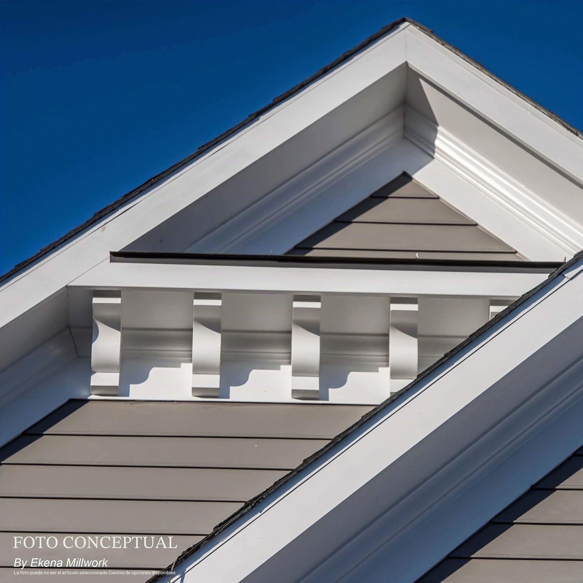 Ekena Millwork Devon COR04X04X07DE Ménsula, blanca, 10,2 x 10,2 x 19 cm (ancho x profundidad x alto)