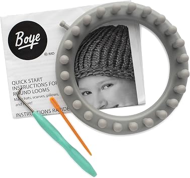 Boye 3701051001M Plastic Round Loom Knitting Set, 24 Pegs and 5.5 Diameter, 4pcs