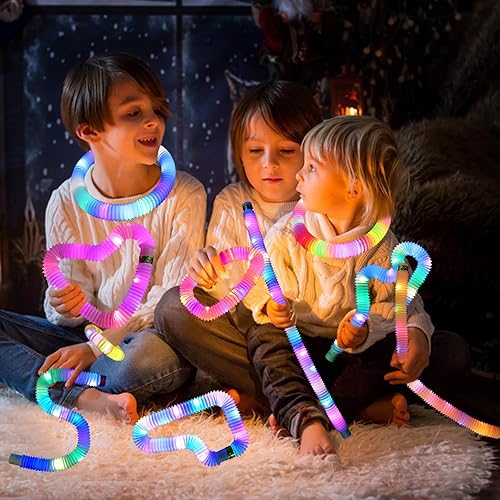 Vista 15 de Tubos para la ansiedad con luz para niños, 12 paquetes de suministros de fiesta que brillan en la oscuridad, juguetes sensoriales para niños