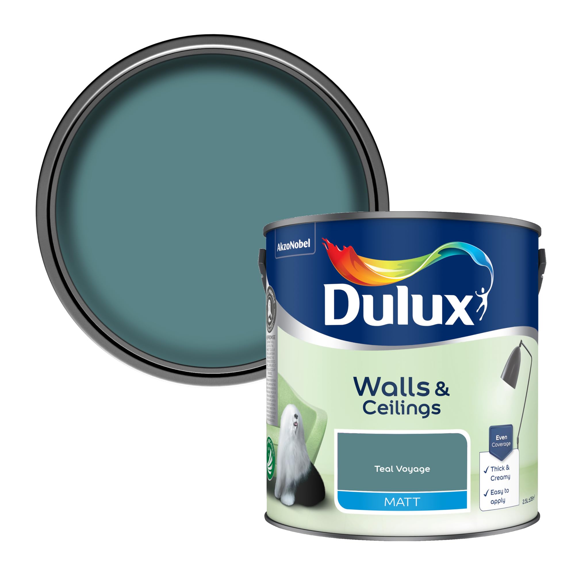 Dulux Matt Emulsion Paint - Teal Voyage / 2.5L