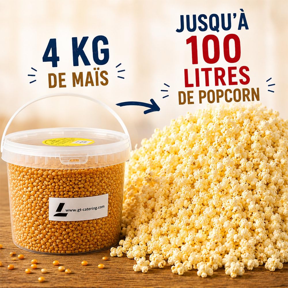 GT CATERING Maïs pour pop-corn - 4 kg - Produit en France