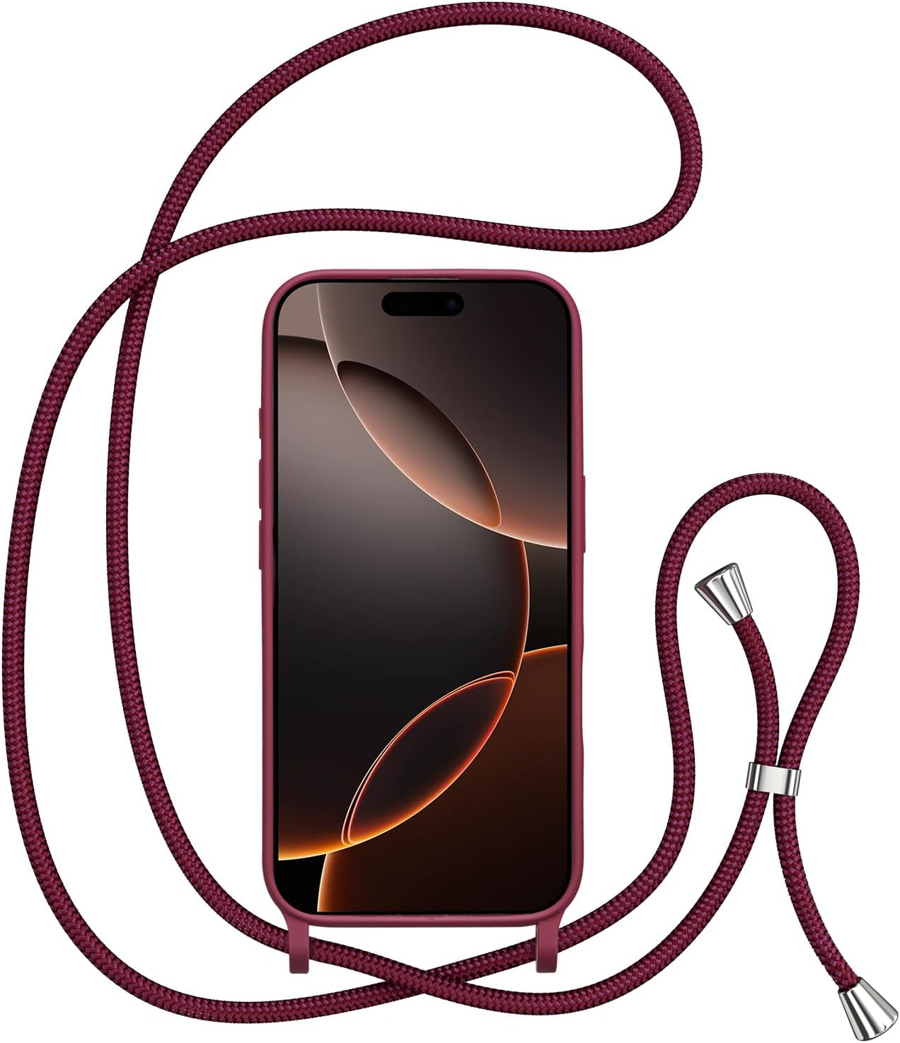 ZTOFERA for iPhone 16 Pro Max Case with Strap,Crossbody Phone Case with Adjustable Neck Shoulder Lanyard,Soft Silicone Shockproof Protective Phone Case for iPhone 16 Pro Max 6.9 inch-Wine Red - Image 5