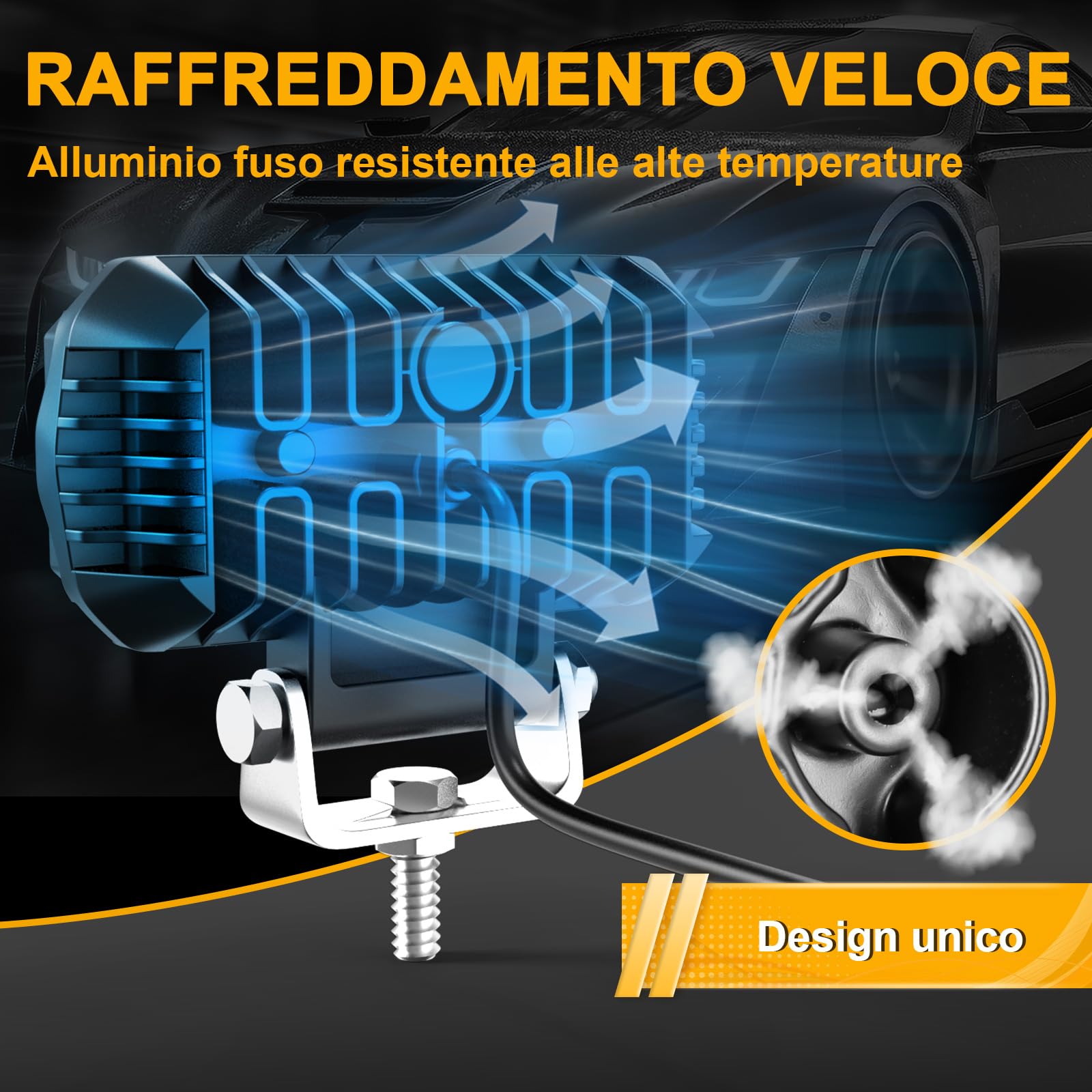 antom 2 pezzi Faro LED 168W 9-60V 18000 lumen IP68 impermeabile Ideale per escavatori, trattori, camion, SUV, motociclette, illuminazione di cantiere e avventure notturne