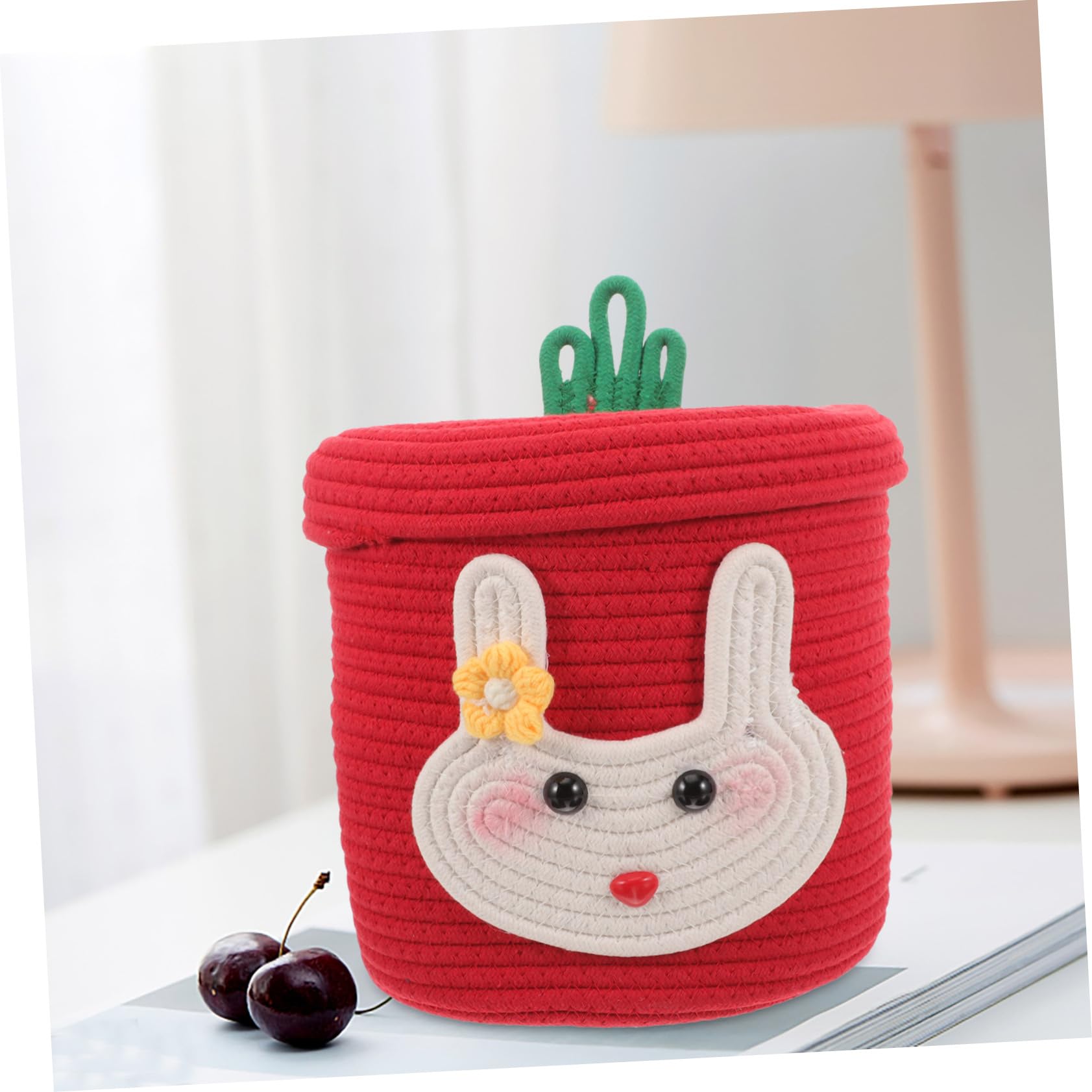Portaoggetti in Cotone Intrecciato Cestino Portaoggetti Da Scrivania Contenitore Organizer Per Piccoli Oggetti
