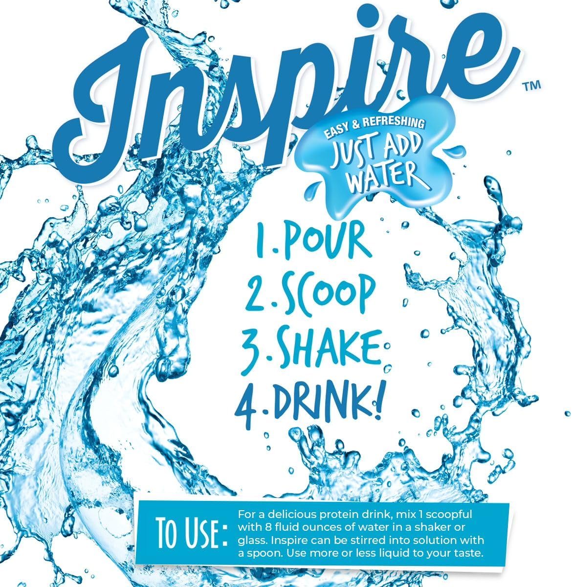 Bariatric Eating Inspire Pomegranate Razz Punch 20g Whey Protein Isolate Powder with Calcium (20 Servings)