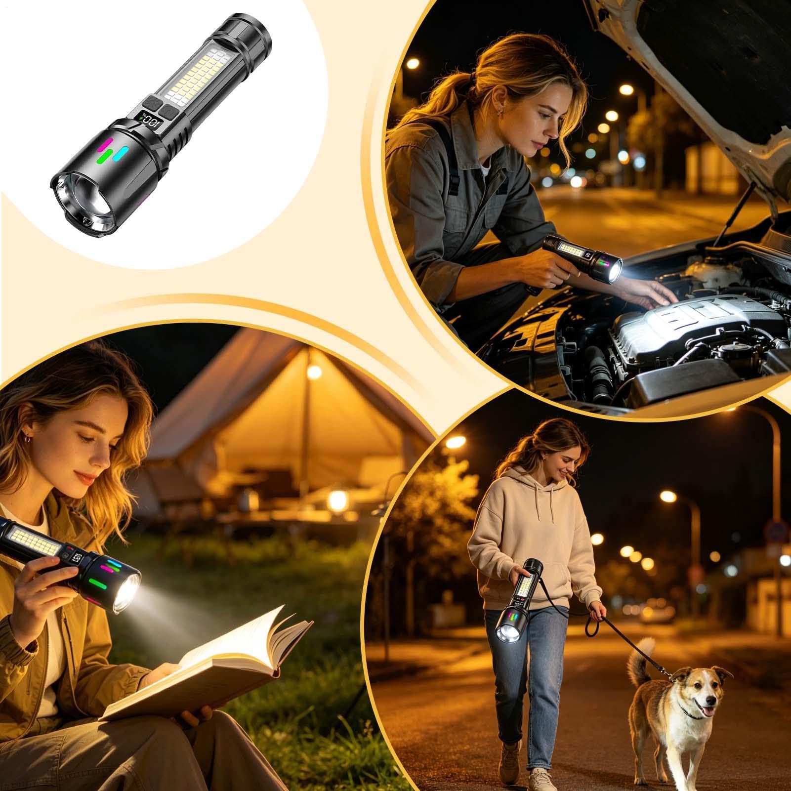 Lampe Torche LED Rechargeable Lampe LED Haute Luminosité 7 Modes