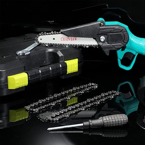 Miniatura 7 de Mini motosierra de repuesto inalámbrica eléctrica portátil, cadena de 24 V para cortar ramas de madera (4 piezas, 6 pulgadas)
