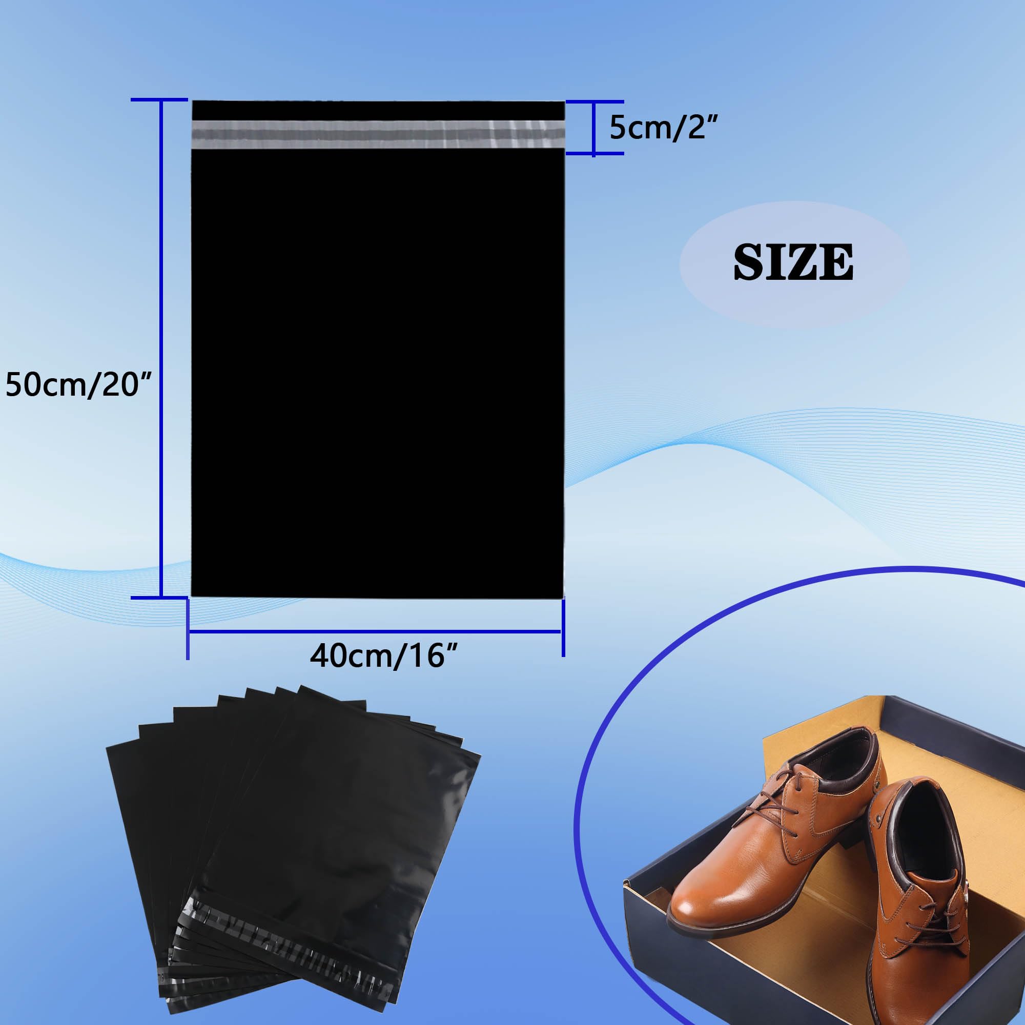 Imballaggio Per Spedizioni HVDHYY Buste Spedizione Plastica 40x50cm Nero - 20 Pezzi - Impermeabili, Autoadesive - Per Vinted, Pacchi Buste Impermeabili Corrieri - 13