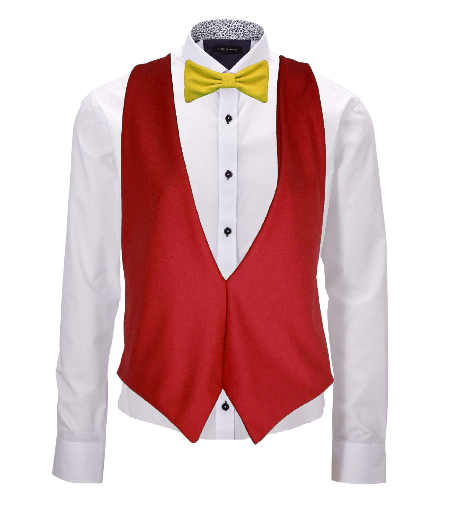 The Dragons Den Adults Spain Espania Spanish National Flag Backless Waistcoat & Bowtie Fancy Dress [L/XL]