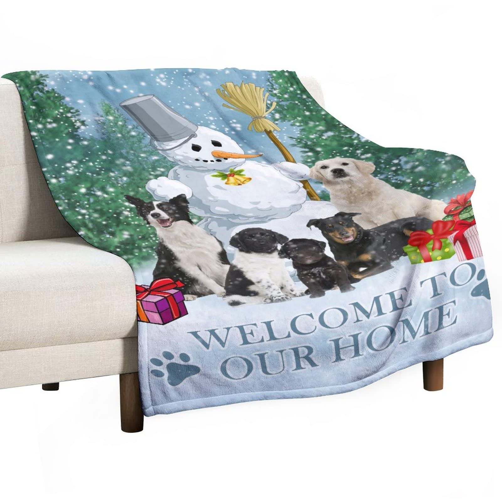 Couverture moelleuse avec message Welcome to Our Home comme cadeau de crémaillère