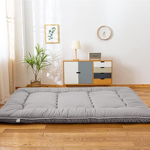 Miniatura 15 de YOSHOOT - Colchón de futón japonés Shiki, colchón enrollable para invitados, cama plegable portátil, colchón de campamento para dormir, para