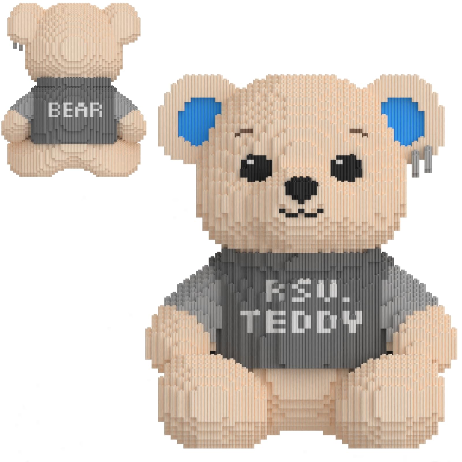 Bären Micro Bausteine Set, Tier Bär Mini Klemmbausteine Spielzeug, Bären Tier Mini Bausteine Modell für Heim Büro Dekor, Kreativ Geschenk für Erwachsene (9000+ Teile)