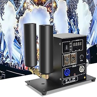 2 Shot Co2 Jet Machine, LCD Display Stage Fog Machine, DMX Control Digital Co2 Cannon for DJ Party Nightclub Stage Concert Event Show, 26-32 ft High