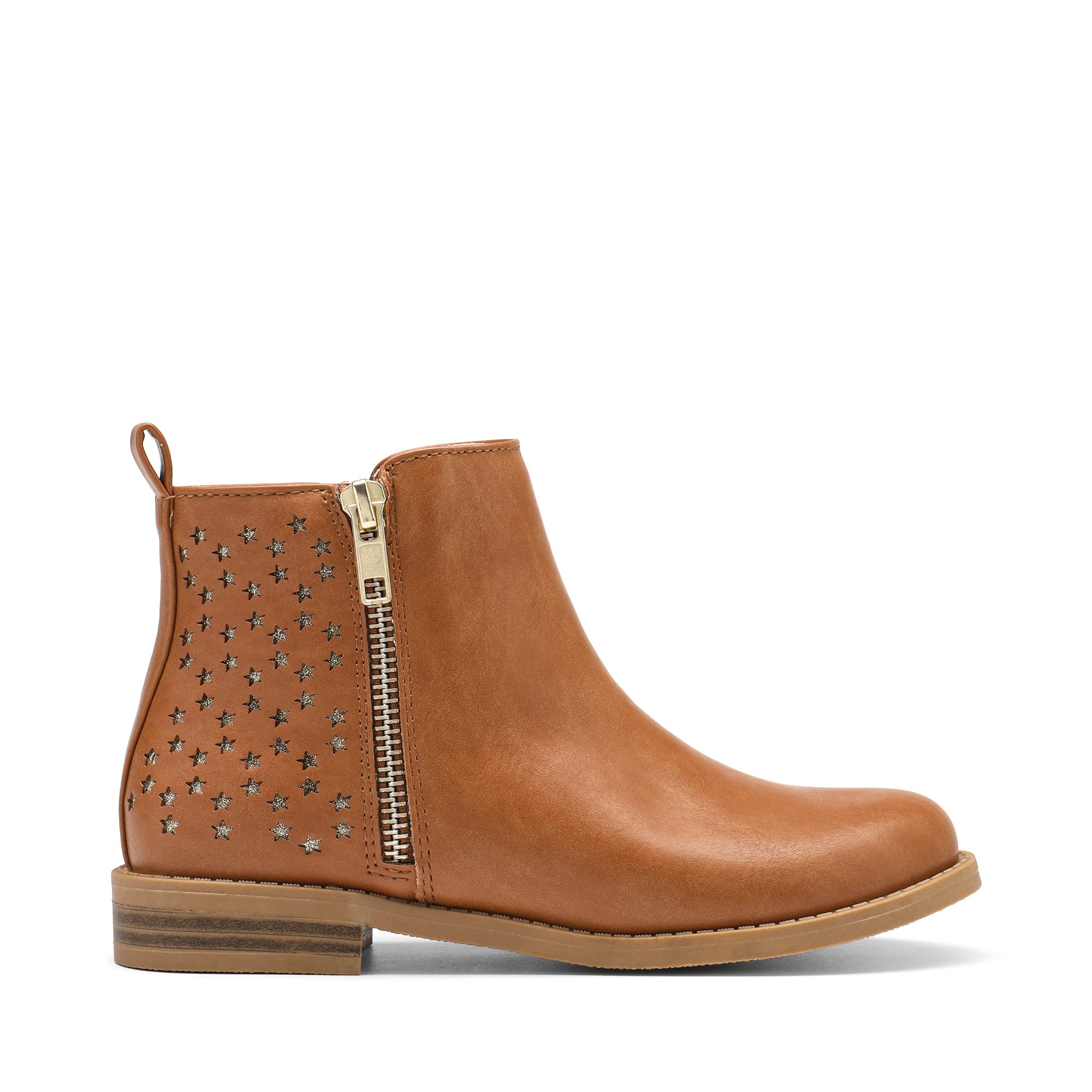DREAM PAIRS BOTAS DE ANKLE Niñas con Cremallera Lateral y Tacones Bajos para Niños Pequeños/Medianos/Grandes