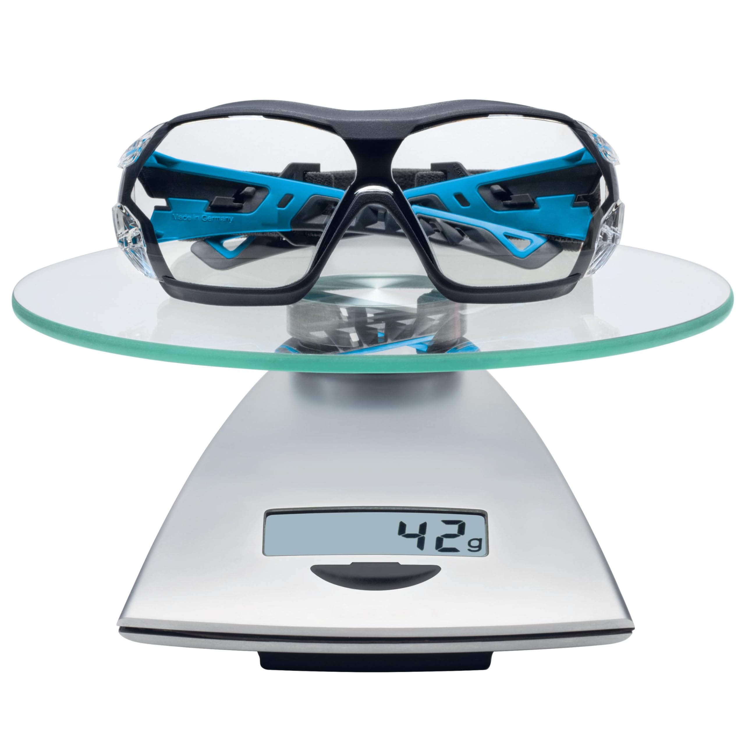 Uvex pheos nxt guard Gafas de seguridad con protección UV 100%, sin condensación, exteriores extremadamente resistentes a los arañazos y sin metales, con diadema, transparente, azul/antracita
