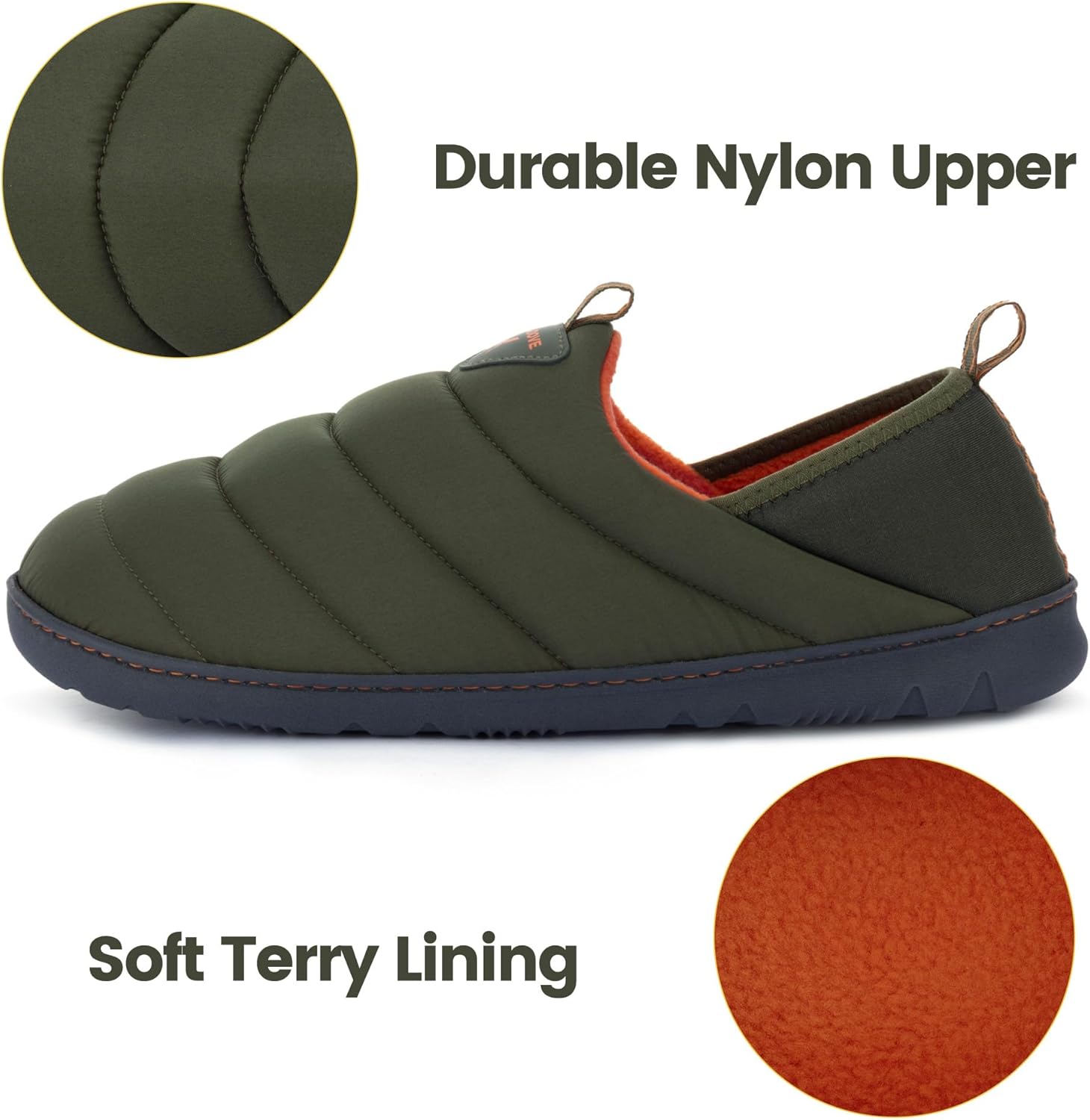 RockDove Men's Pufflite Two-Tone Quilted Loafer Slipper with Indoor/Outdoor Sole - Image 5