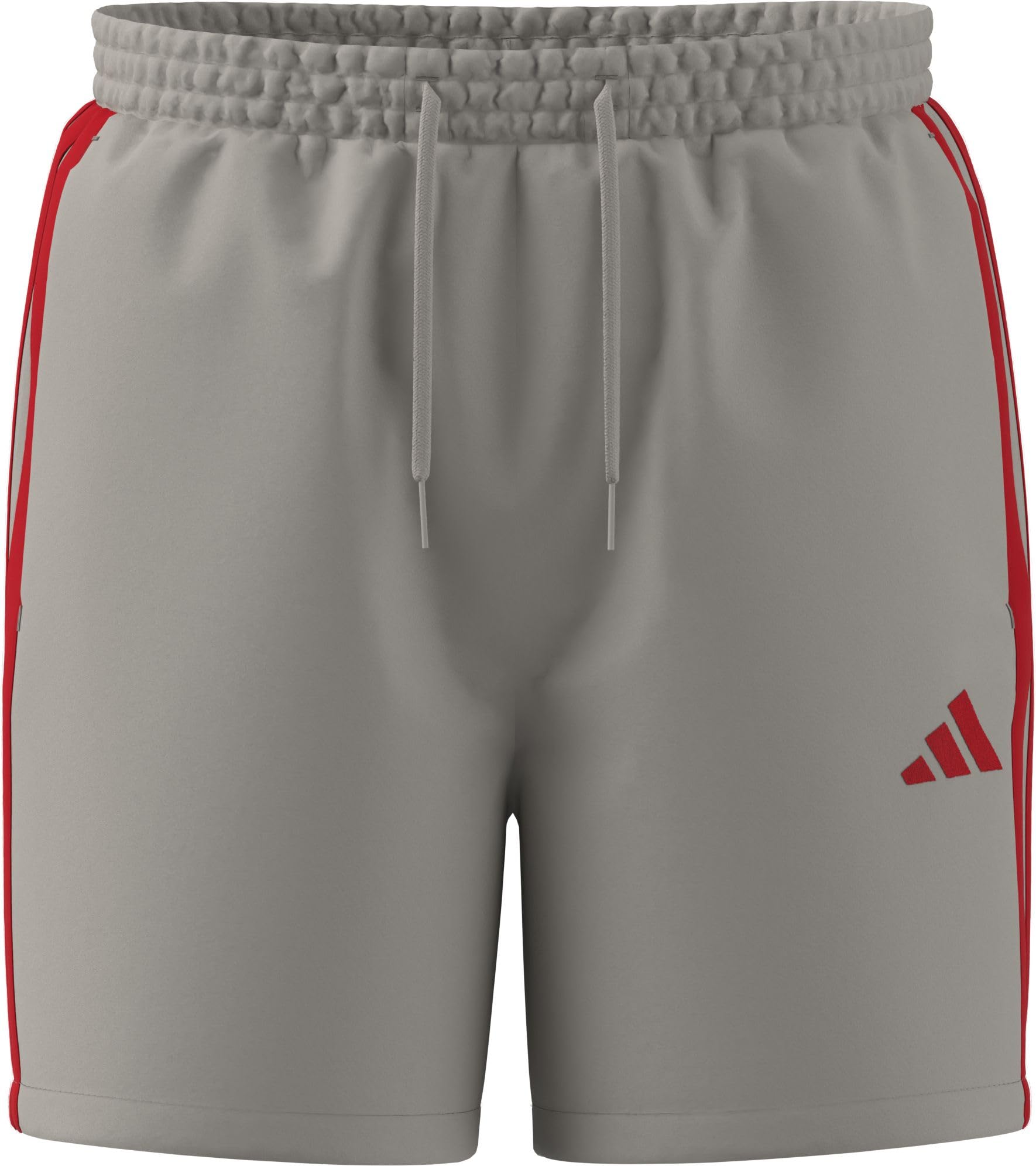 adidas Men's Essential Three Stripes Chelsea Base Short, Wonder Alumina/Pure Ruby, S