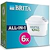 BRITA MAXTRA PRO All-in-1 Water Filter Cartridge 6 Pack (New) - Original BRITA Refill reducing impurities, Chlorine, PFAS, pesticides and limescale for tap Water with Better Taste (Packing May Vary)