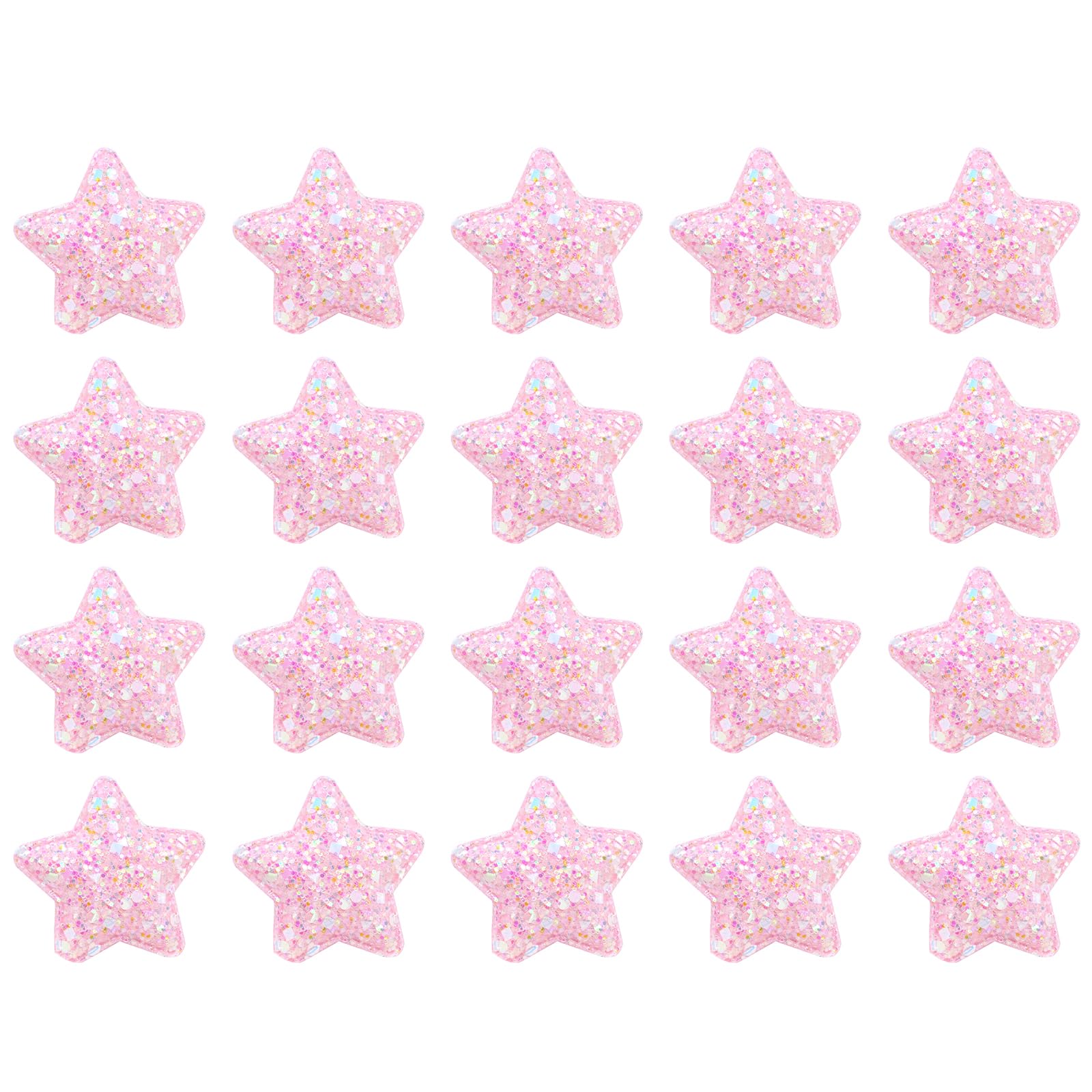 20PCS Sequin Star Sew On Patches Pink Star Applique Patches for Clothes,4.8cm
